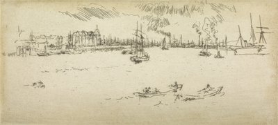 Tilbury, from a set of twelve etchings entitled The Naval Review, 1887  av James Abbott McNeill Whistler