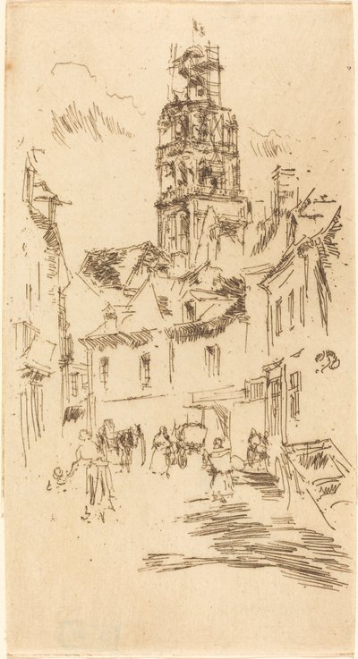 Tour St. Antoine, Loches, 1888. av James Abbott McNeill Whistler