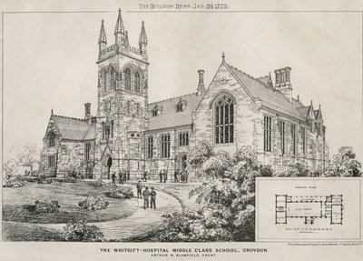 The Whitgift Hospital Middle Class School, Croydon, 1873 av James Akerman