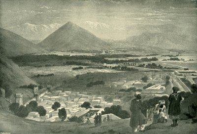 Bala Hissar och staden Kabul från den övre delen av citadellet, c1842, 1901. av James Atkinson