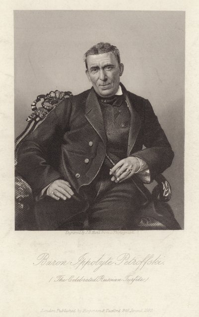 Baron Hippolyte Petrovski, rysk turfit, c1860 gravyr av James B. Hunt