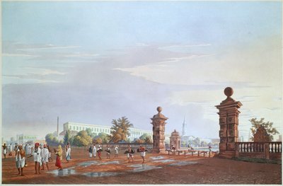 Tank Square från väst, graverad av Robert Havell, pub. 1824 av James Baillie after Fraser