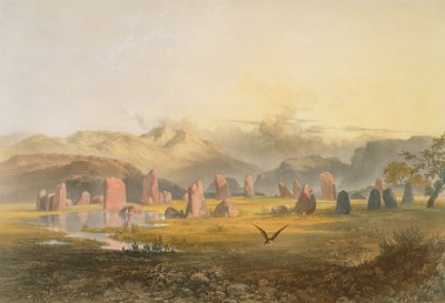 Castlerigg Stone Circle nära Keswick, från "The English Lake District", 1853 av James Baker Pyne