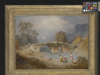Klarar upp för fint väder, Beddgelert, North Wales (olja på duk) av James Baker Pyne