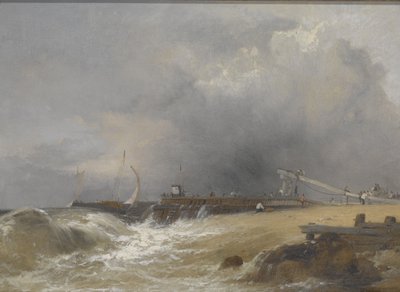 Littlehampton Pier på Sussex Coast, ca 1842 (olja på duk) av James Baker Pyne