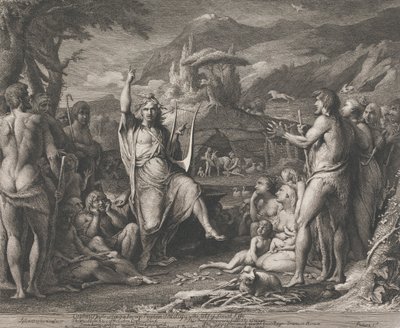 Orpheus instructing..in Theology (Designs for the Walls of the Great Room of Society for the Encouragement of the Arts) av James Barry