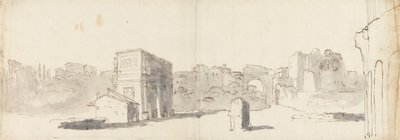 Rom, en vy över Konstantinbågen med andra ruiner av James Barry