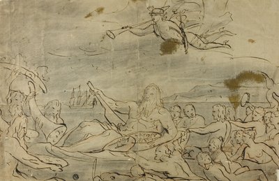 Studie för handel eller Themsens triumf, 1767-80 av James Barry