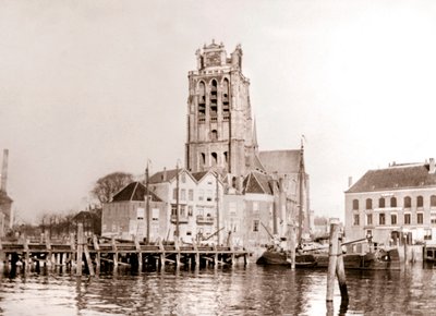 Kyrka vid kanalen, Dordrecht, Nederländerna, 1898 av James Batkin