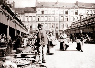 Marknadsstånd, Antwerpen, 1898. av James Batkin
