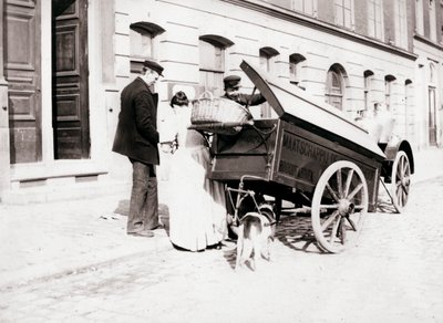 Människor och hundkärra, Antwerpen, 1898 av James Batkin