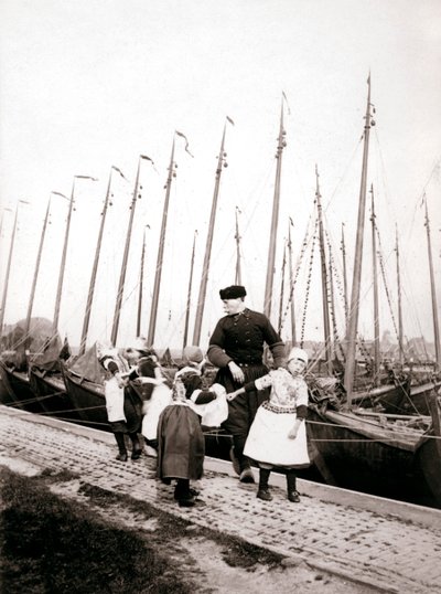 Människor på Marken Island, Nederländerna, 1898 av James Batkin