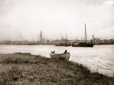 Roddbåt vid en kanal, Rotterdam, 1898. av James Batkin