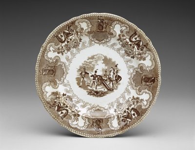 Tallrik, ca 1837-44 (transfertryckt lergods) av James Beech
