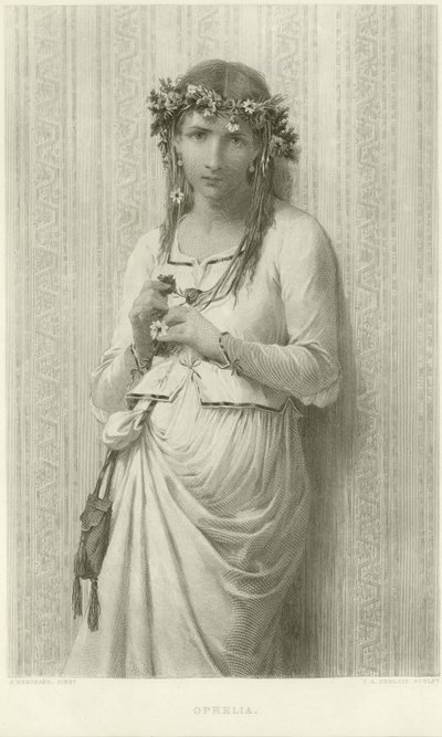 Ophelia (gravyr) av James Bertrand