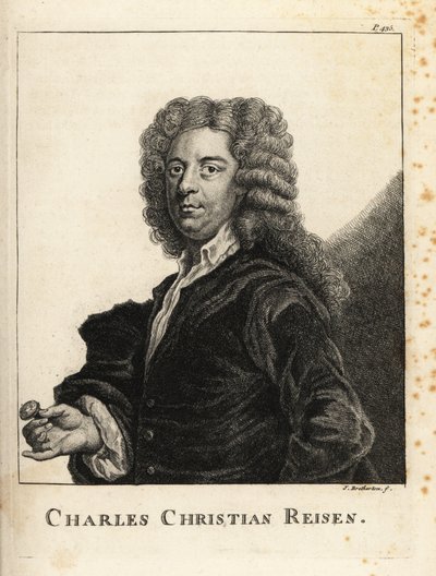 Porträtt av Charles Christian Reisen (1680-1725), engelsk ädelstensgravör och sigillgravör av James Bretherton
