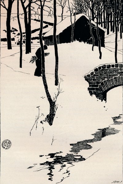 En stuga i en skog, c1897 av James Cadenhead