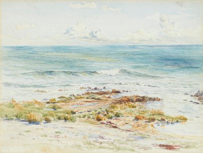Kustlandskap (penna och akvarell) av James Caw