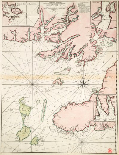 Del av Newfoundlands sydkust inklusive Fortune Bay av James Cook
