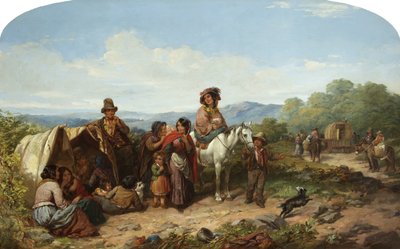 Lägrets upplösning (olja på duk) av James Curnock