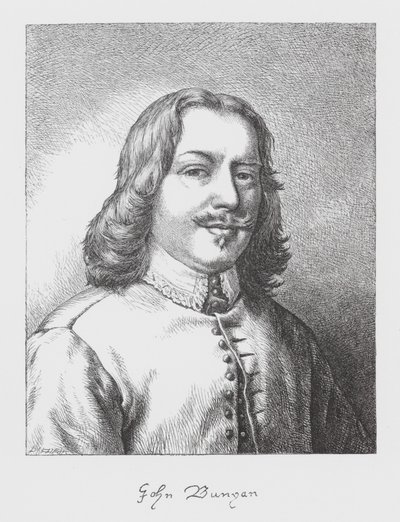John Bunyan, porträtt (gravyr) av James Dawson Watson