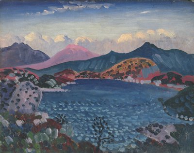 Bala Lake, ca 1911 (olja på pannå) av James Dickson Innes
