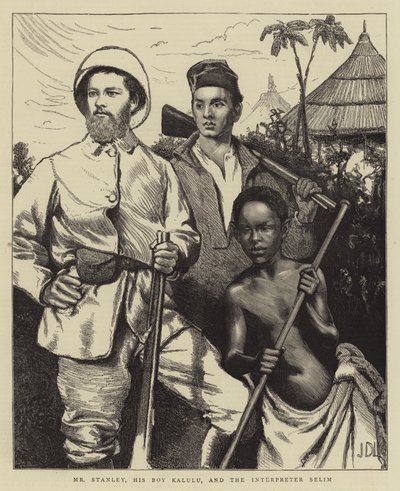 Mr Stanley, hans pojke Kalulu och tolken Selim av James Dromgole Linton