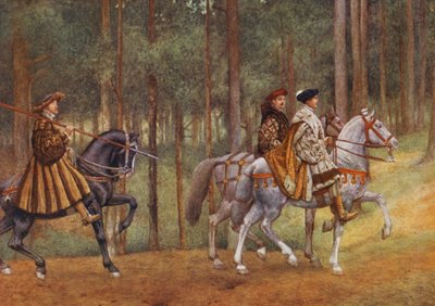 Shakespeares Köpmannen i Venedig: Bassanio och Gratiano (färglitografi) av James Dromgole Linton