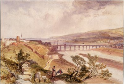 Berwick upon Tweed (wc på vävt papper) av James Duffield Harding