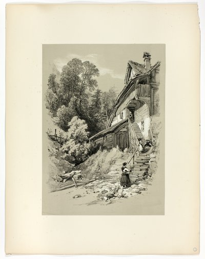Brunnen, från Picturesque Selections av James Duffield Harding