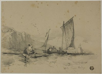 Fiskebåtar Nära Cliffs av James Duffield Harding