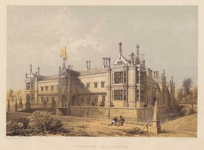 Helmingham Hall, Suffolk (akvatint) av James Duffield Harding