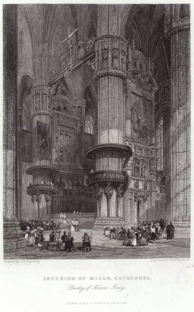 Interiör av Milanos katedral av James Duffield Harding