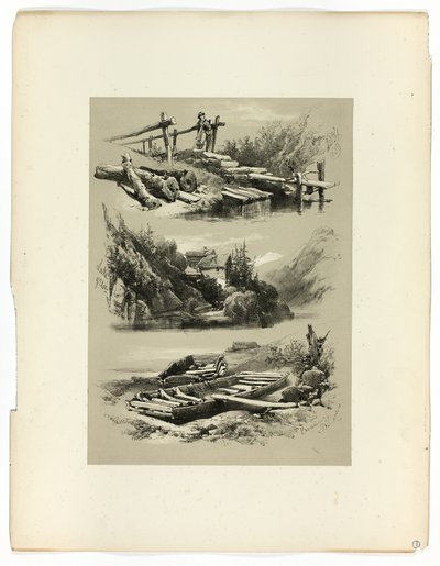 Lake of Uri och Brunnen, från Picturesque Selections av James Duffield Harding