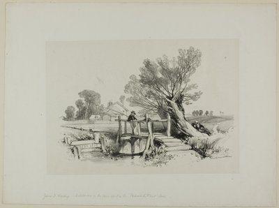 Landskap med pojkefiske av James Duffield Harding