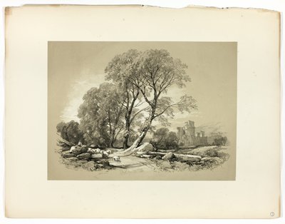 Leicester Castle, från Picturesque Selections av James Duffield Harding