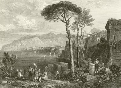 Slätten och bukten i Sorrento, Italien av James Duffield Harding