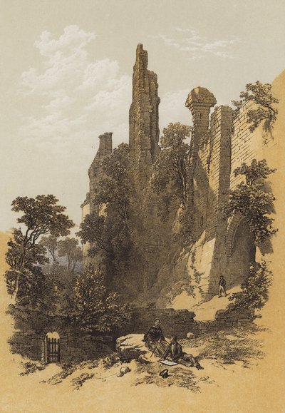 Roslin Castle (chromolitho) av James Duffield Harding