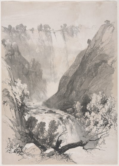 Sketcher hemma och utomlands: Falls of Terni av James Duffield Harding
