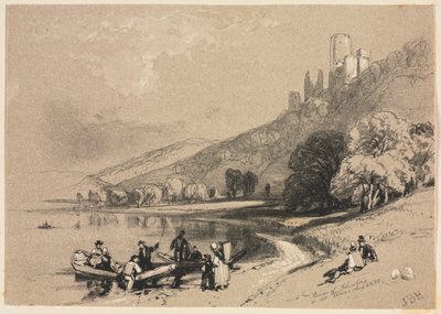 Skisser hemma och utomlands: Ruinerna av Schonberg vid Rhen, 1834. av James Duffield Harding