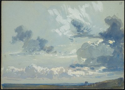 Himmelstudie med horisont (recto) av James Duffield Harding