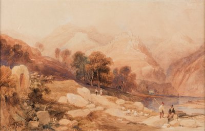 Drachenfels vid floden Rhen av James Duffield Harding
