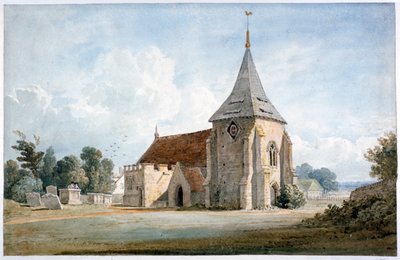 "Thornham Church, nära Maidstone, Kent", 1800-talet. av James Duffield Harding