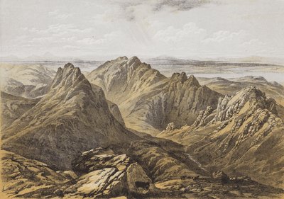 Utsikt från toppen av Goatfell, Island of Arran (chromolitho) av James Duffield Harding