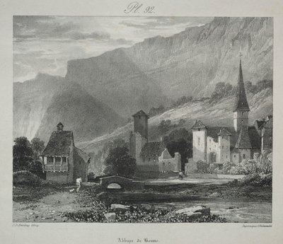 Pittoreska och romantiska resor i det antika Frankrike. Franche Comté: Abbey of Baume, Baume-les-Messieurs av James Duffield Harding