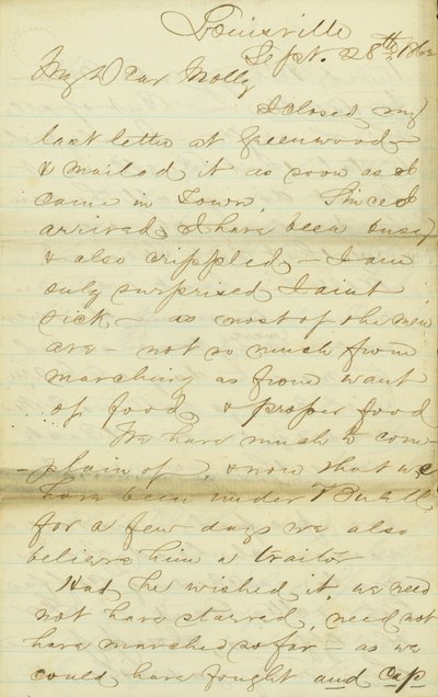Brev från James E. Love, Louisville, till Molly, 28-30 september 1862 av James Edwin Love