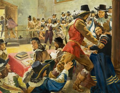 Arrestering av talmannen i underhuset (gouache på papper0 av James Edwin McConnell