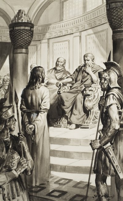Kristus framför Pontius Pilatus (gouache på papper) av James Edwin McConnell