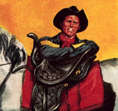 Cowboy med sin sadel av James Edwin McConnell