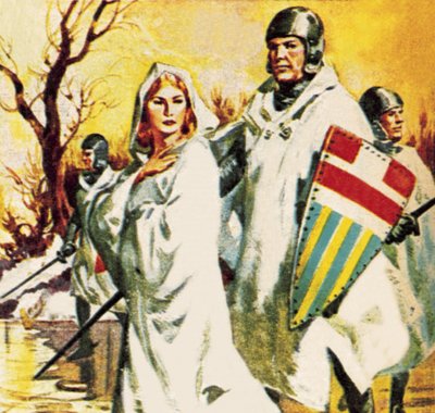 Matilda flyr ut i snön klädd i vitt av James Edwin McConnell